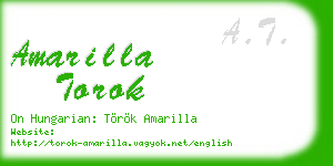 amarilla torok business card