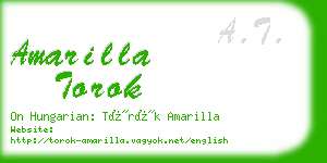 amarilla torok business card